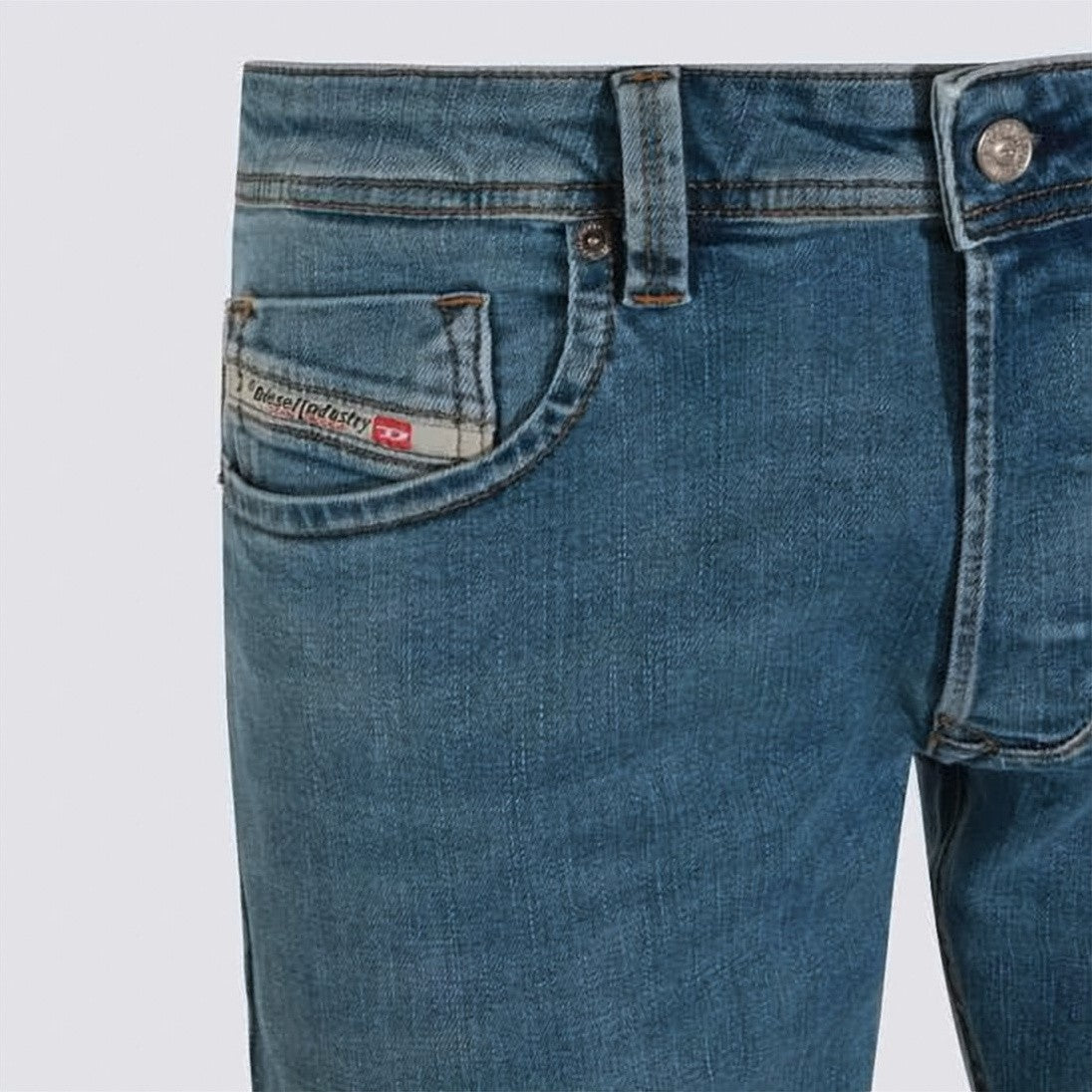 Diesel Regular-Fit Medium Wash Denim Jeans With Classic Details
