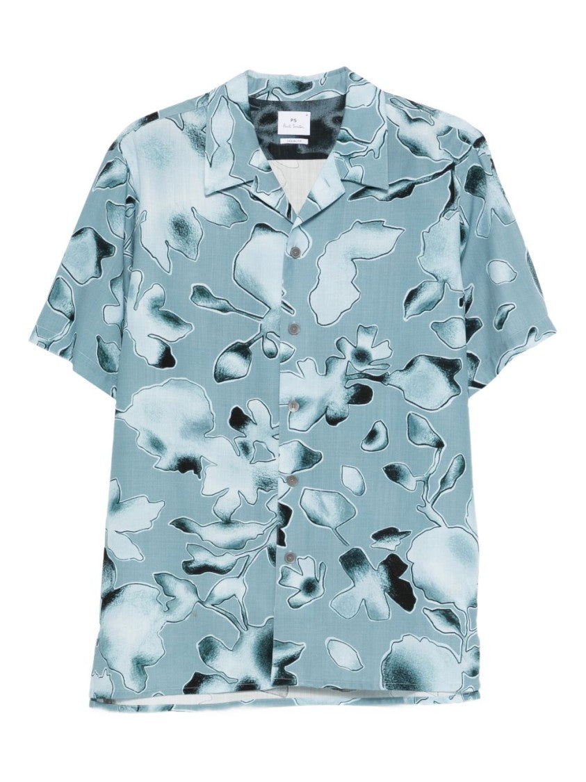 Paul Smith Floral Print Button-Up Shirt With Camp Collar