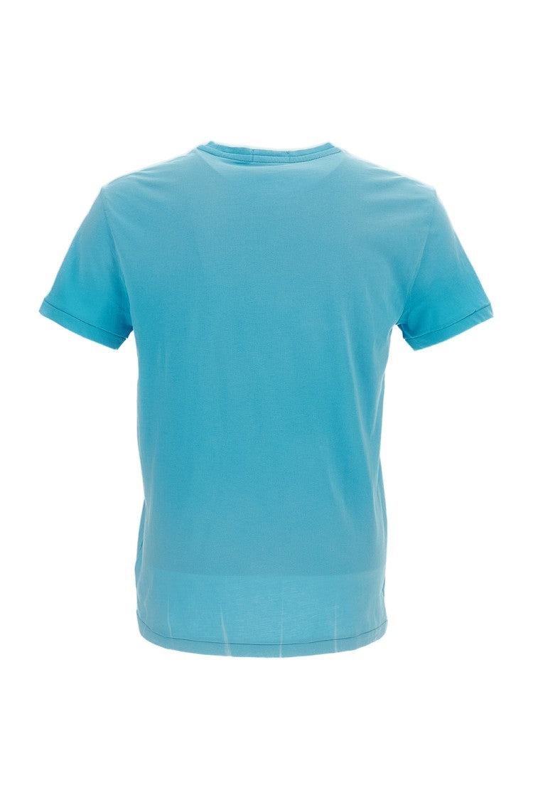 Polo Ralph Lauren Light Blue Printed Cotton T-Shirt
