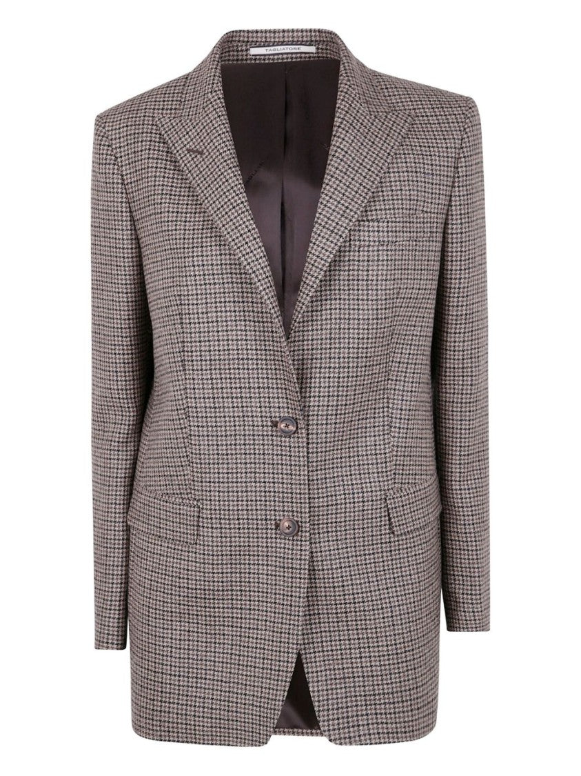 Tagliatore Houndstooth Pattern Tailored Blazer