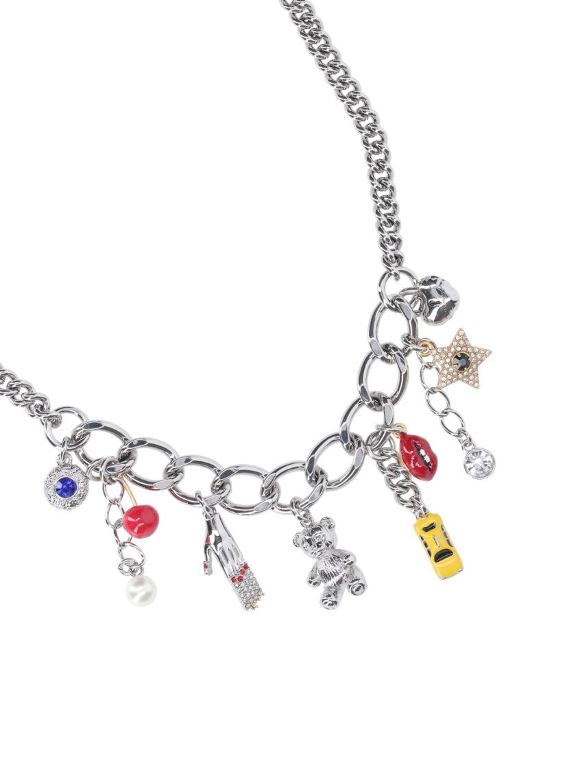 Marc Jacobs Silver Trinket Charm Brass Necklace