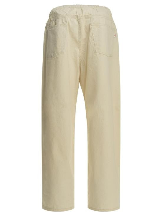 Danton Relaxed Fit Cotton Pants With Integrated Buckle Belt