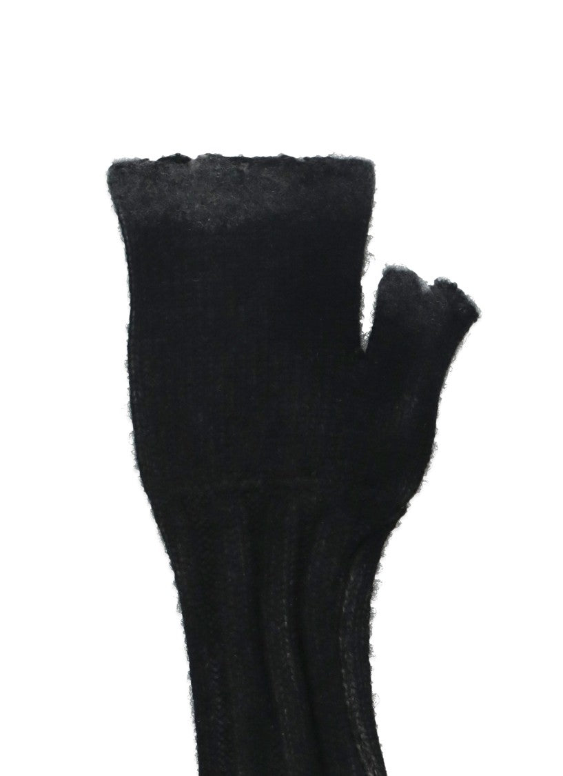 Avant Toi Black Wool And Cashmere Gloves