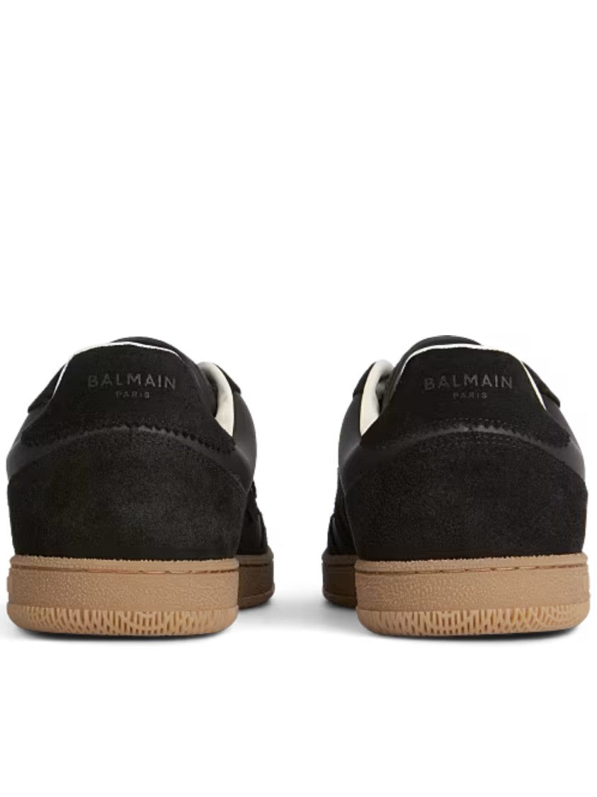 Balmain Black Low Top Lace Up Sneakers