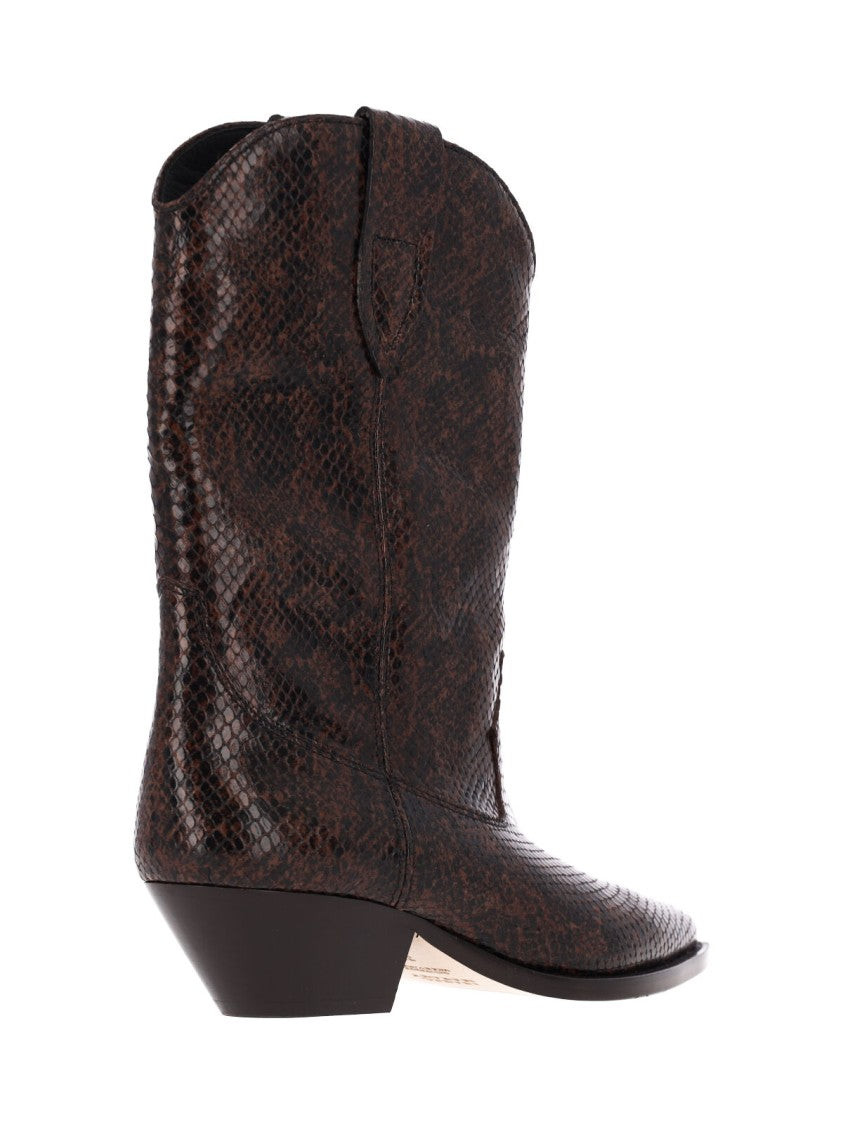 Isabel Marant Brown Duerto Snakeskin-Effect Calfskin Boots