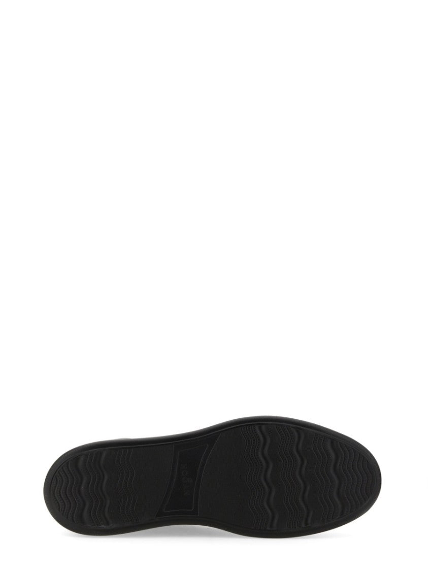 Hogan H580 Suede Heel Tab Leather Low-Top Sneakers