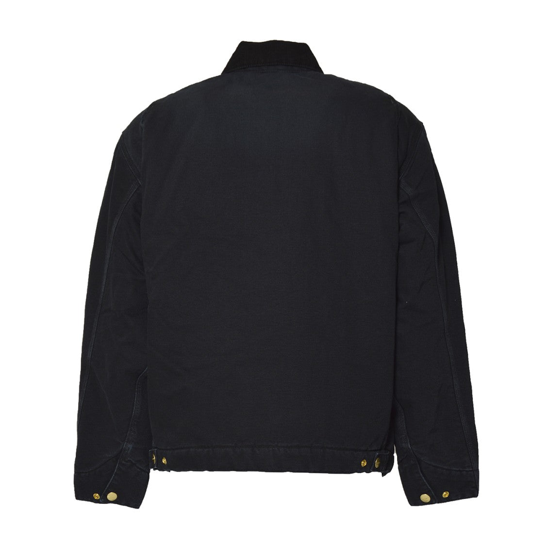 Carhartt Wip Classic Black Jacket With Gold-Tone Zipper And Adjustable Details