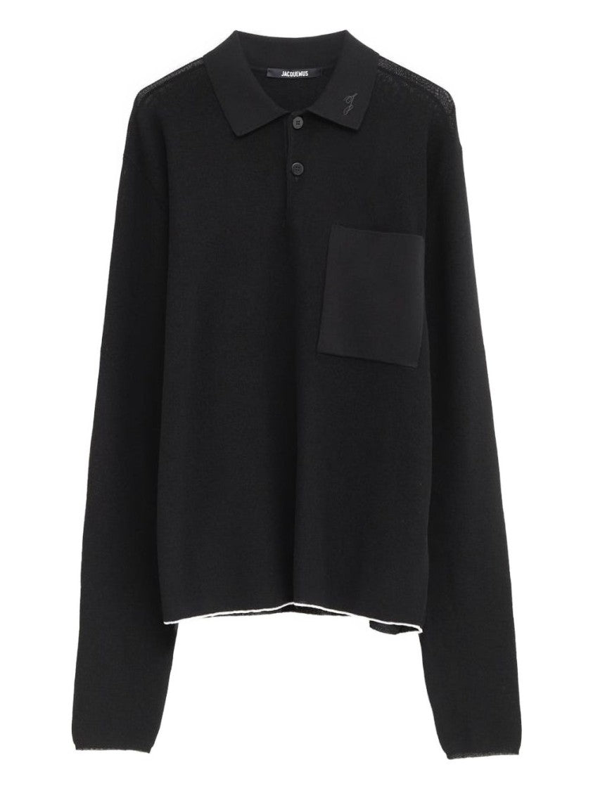 Jacquemus Classic Collar Embroidered Initials Cotton Polo