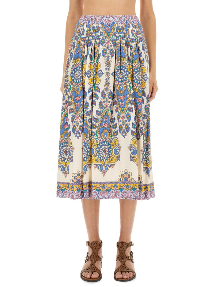 Etro Paisley Print Midi Skirt