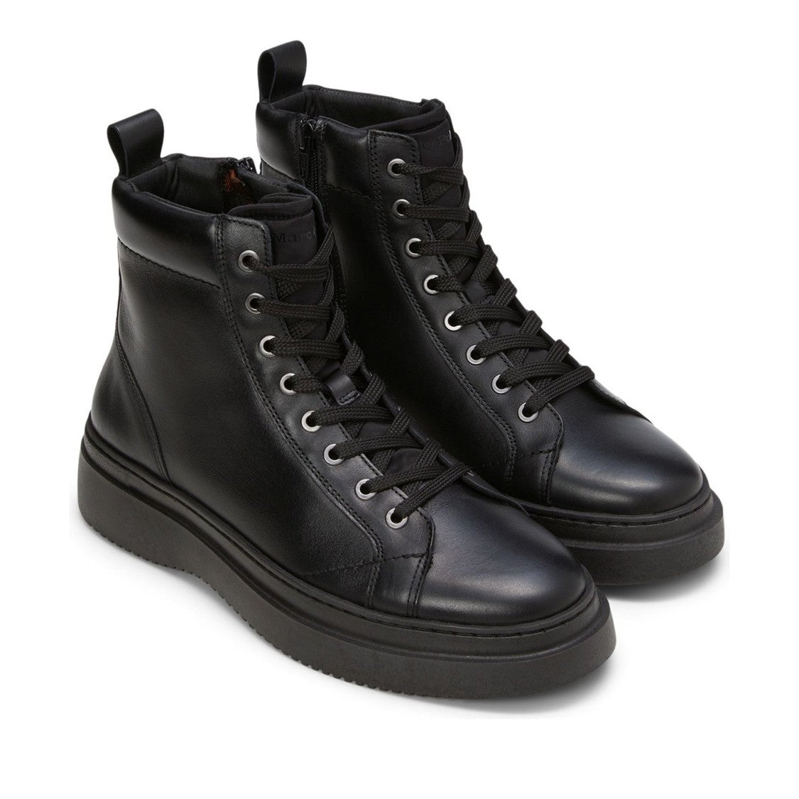 Marc O'polo Black Algot 6A Leather Lace-Up Side Zip Boots