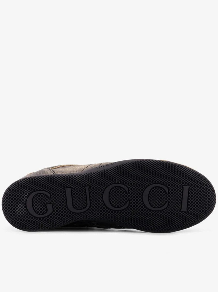 Gucci Black Shift Distressed Low-Profile Sneakers