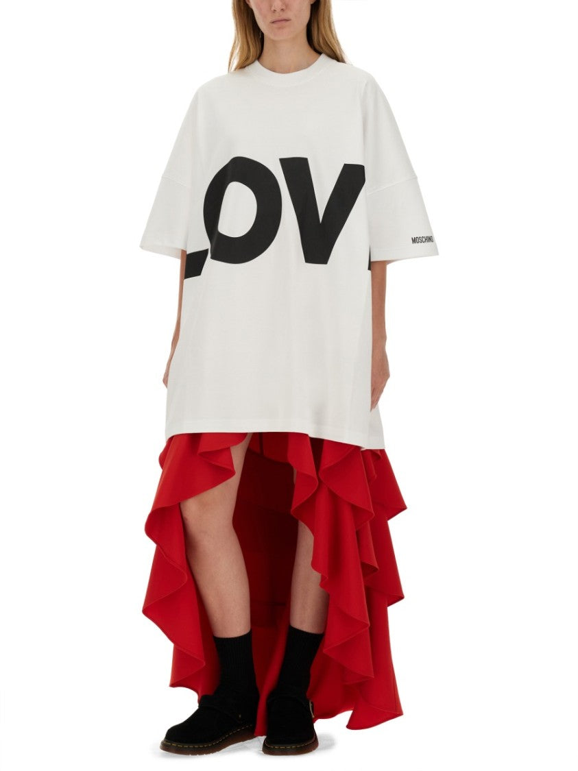 Moschino Crepe Skirt With Ruffles