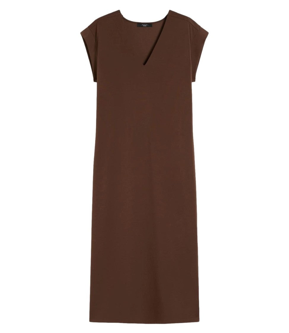 Max Mara Chocolate Brown Wkdmirto Lyocell Dress