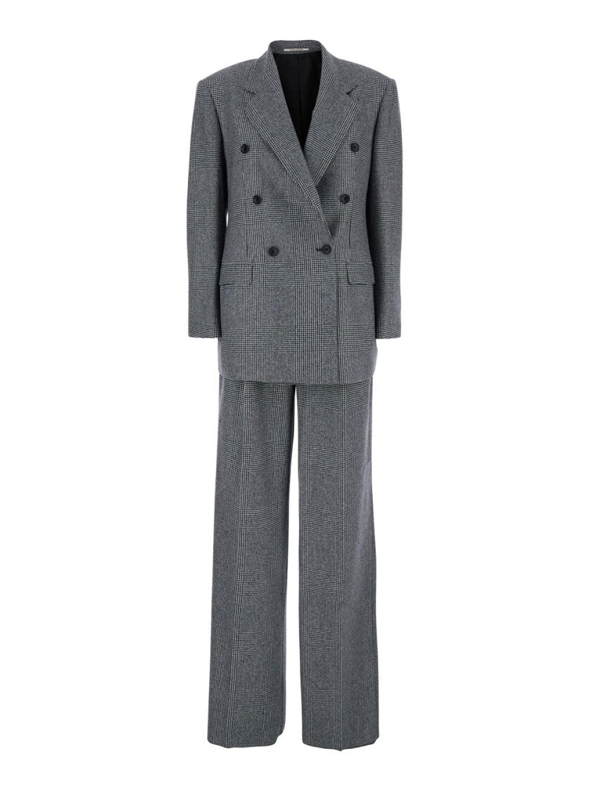 Tagliatore Tailored Double Breasted Blazer With Houndstooth Pattern