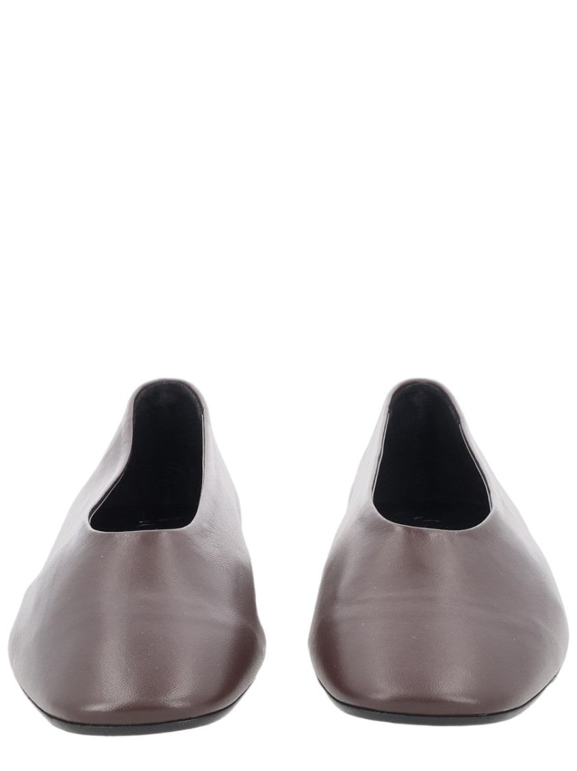 Aeydē Brown Nappa Leather Minimalist Ballerina Flats