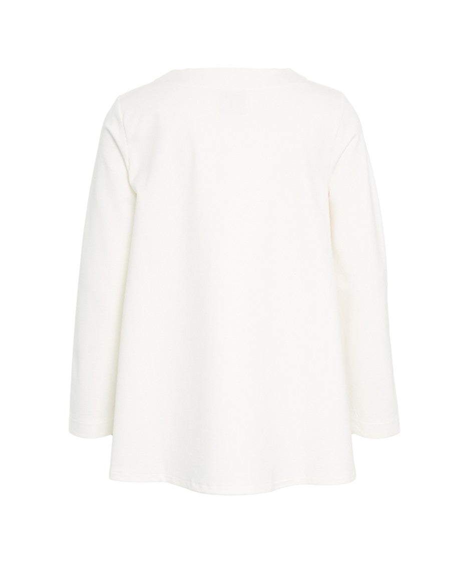 Oblo Unique Trapeze Shape Wool Sweatshirt With Side Pleats