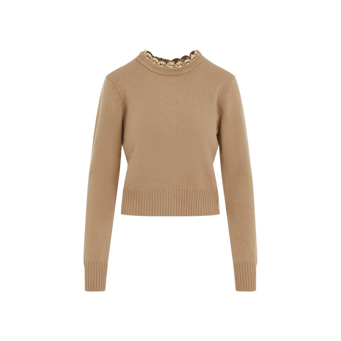 Rabanne Camel Brown Merino Wool Pullover