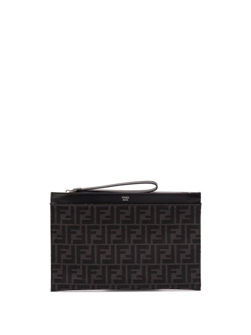 Fendi `Ff` Jacquard Flat Pouch Medium