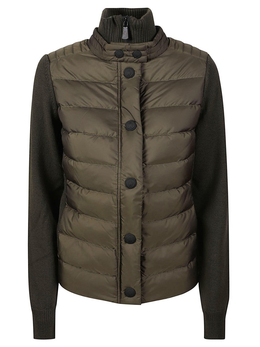 Moncler Grenoble Tricot Quilted Virgin Wool Cardigan