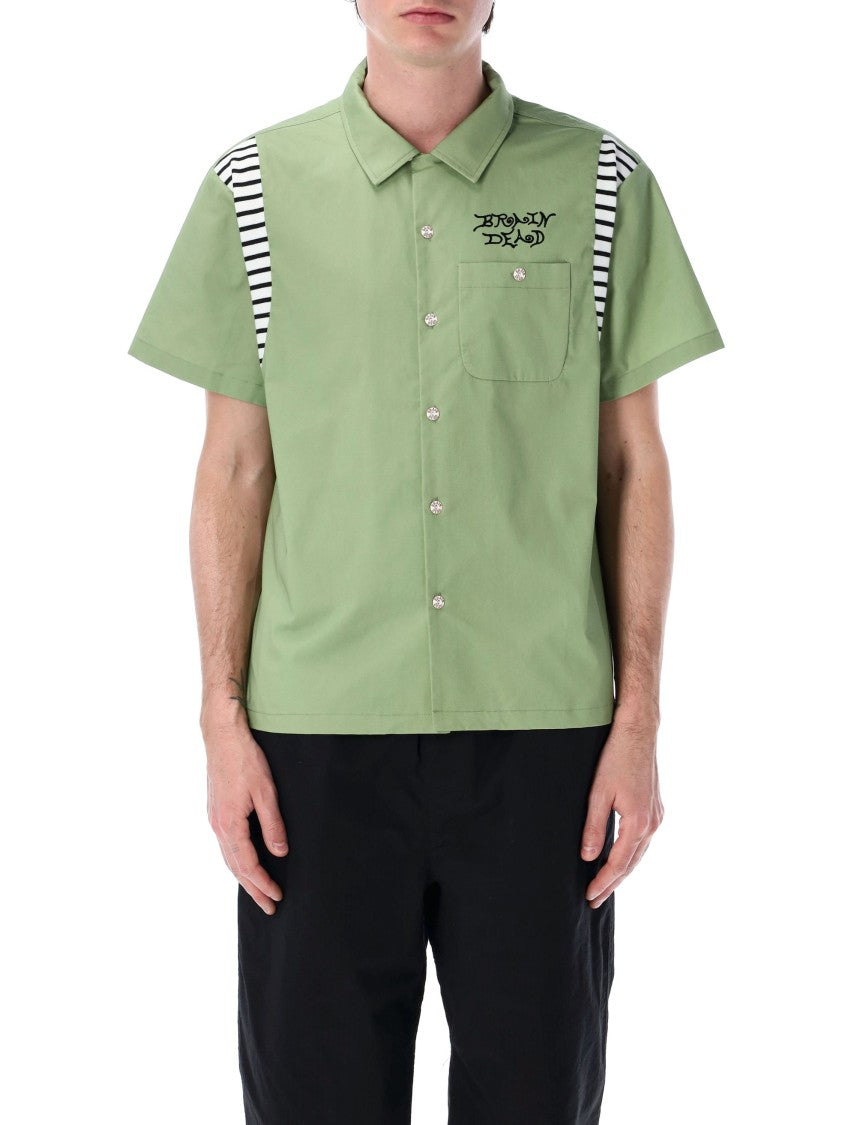 Brain Dead Cobra Flocked Bowling Shirt