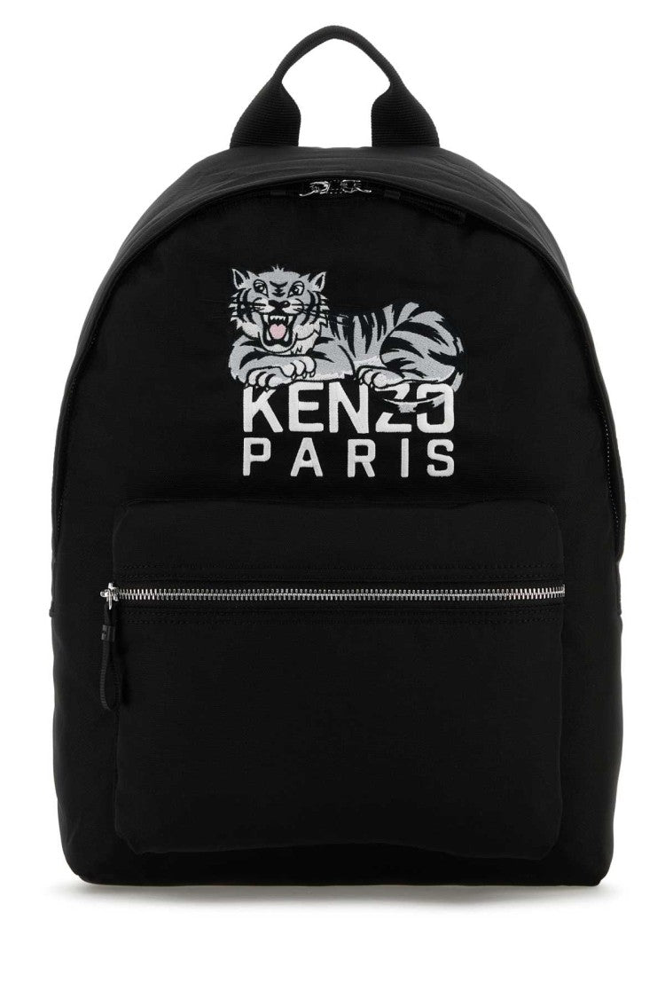 Kenzo Black Fabric Kenzo Happy Tiger Backpack