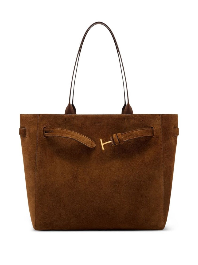 Tom Ford Structured Suede Bag With Distinctive Buckle Detail