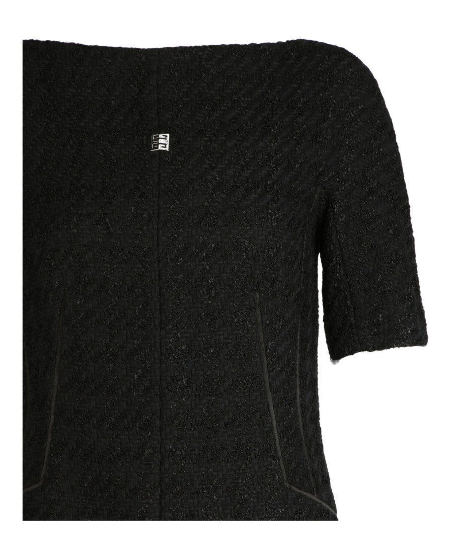Givenchy Tailored Knee-Length Tweed Dress With Boatneck And Silver Hardware