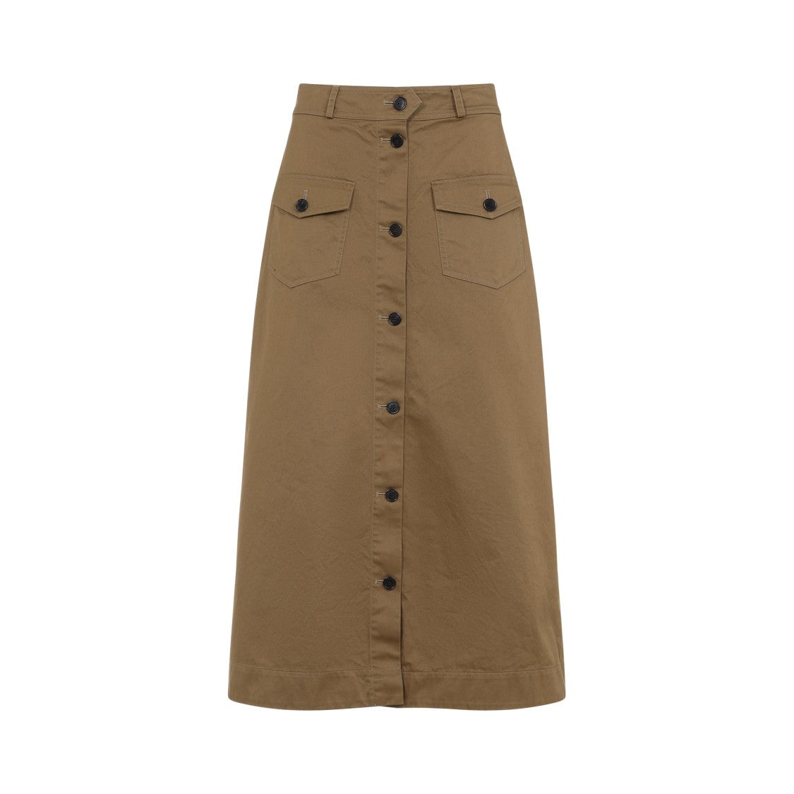 Saint Laurent Brown Cotton Long Skirt