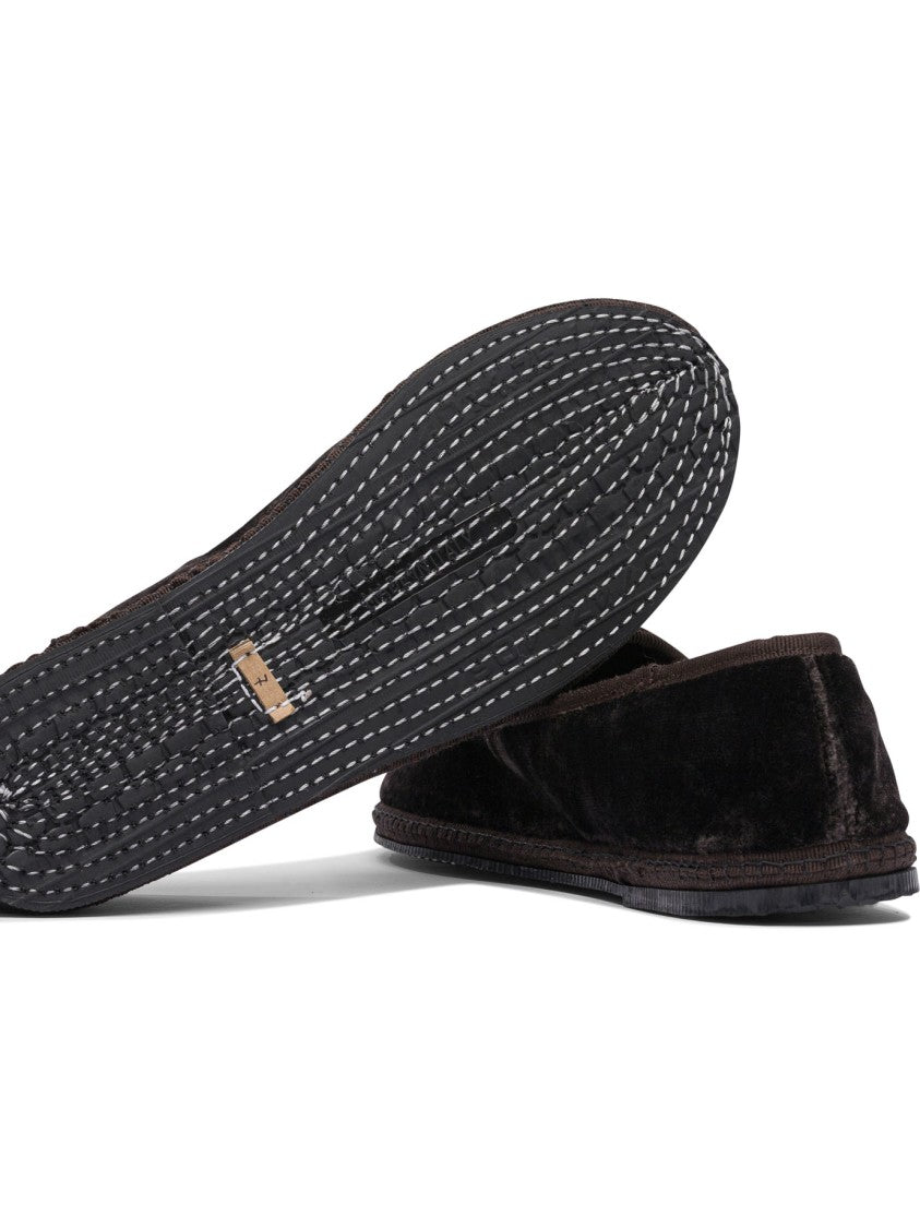 Sentier Di Segantin Roberta Brown Slip-On Loafers With Plush Fabric And Rubber Sole