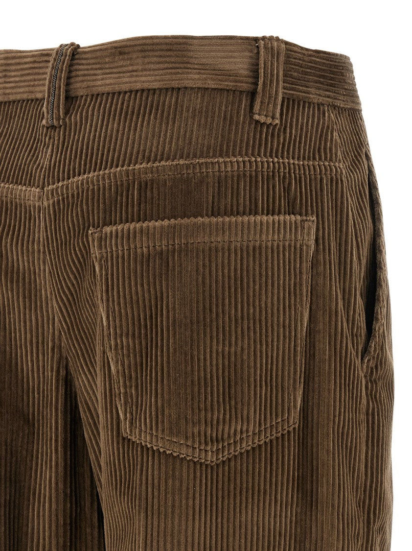 Brunello Cucinelli Wide Leg Corduroy Trousers