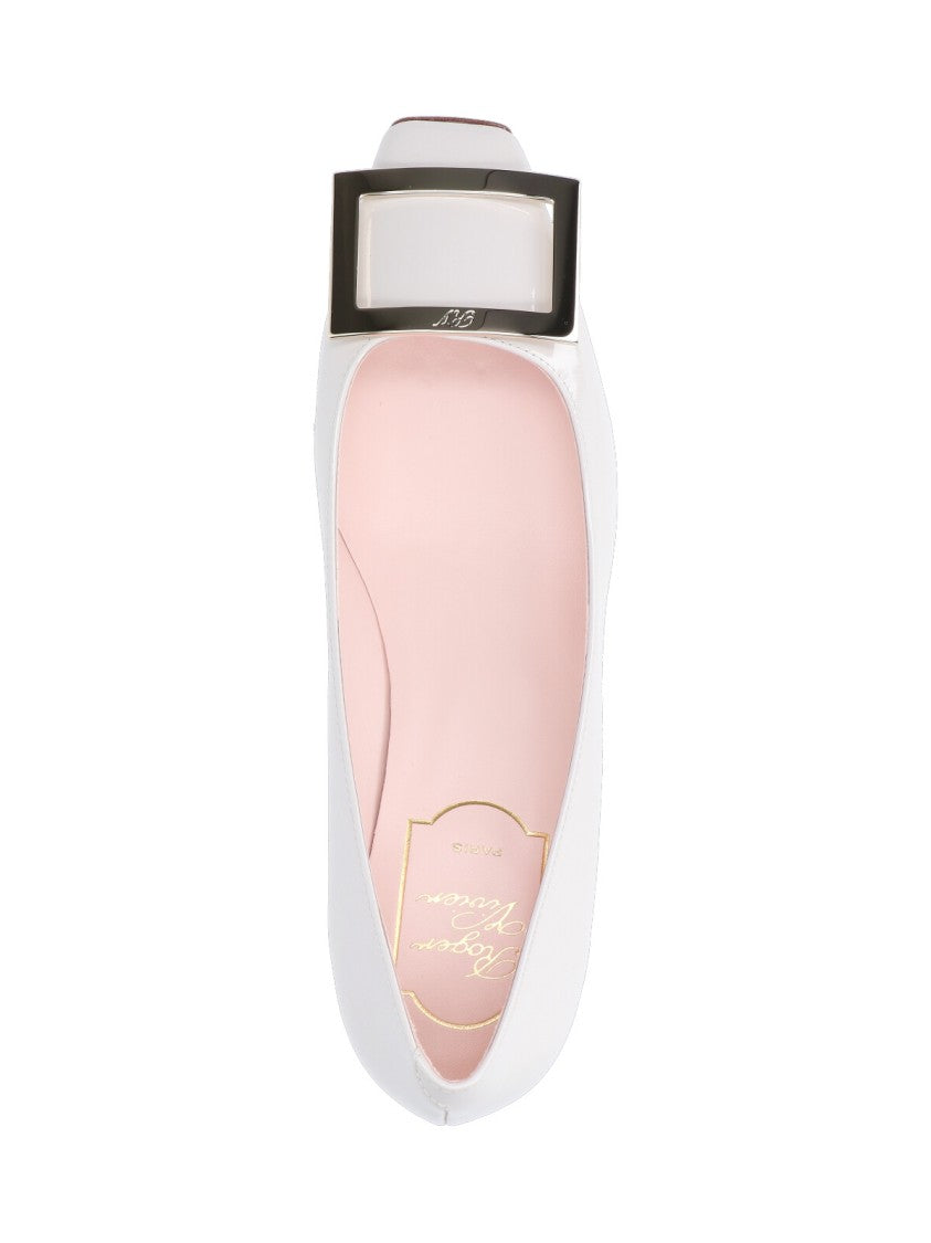 Roger Vivier White Calfskin Pumps With Squared Toe
