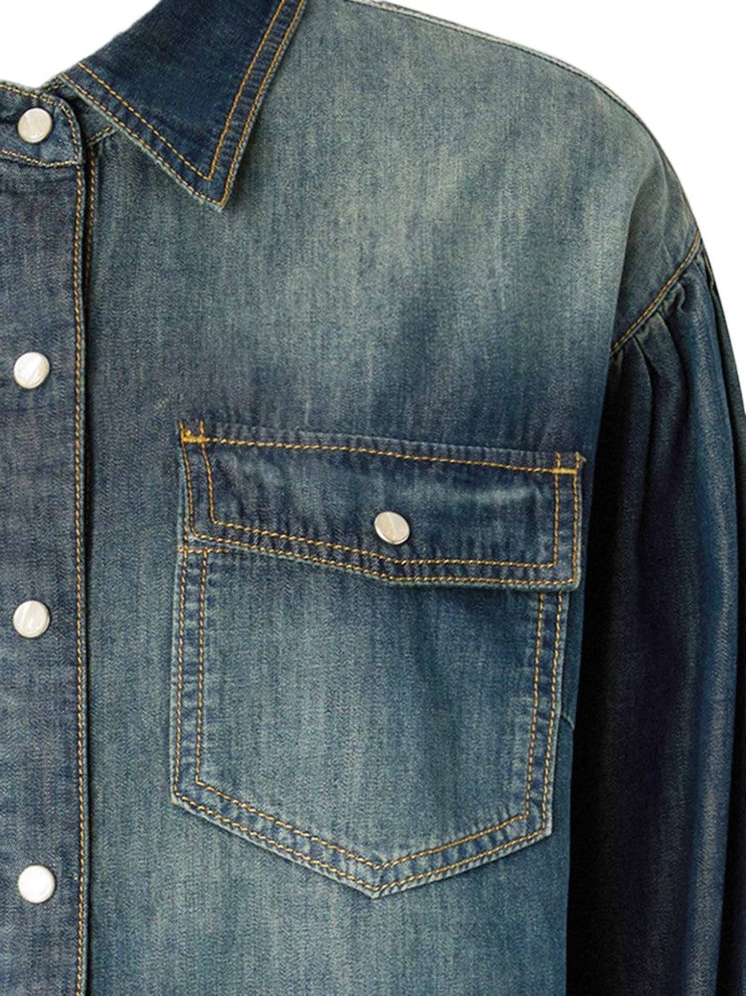 Pinko Washed Cotton Denim Shirt