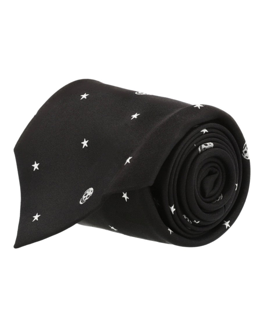 Alexander Mcqueen Stars And Skulls Silk Tie