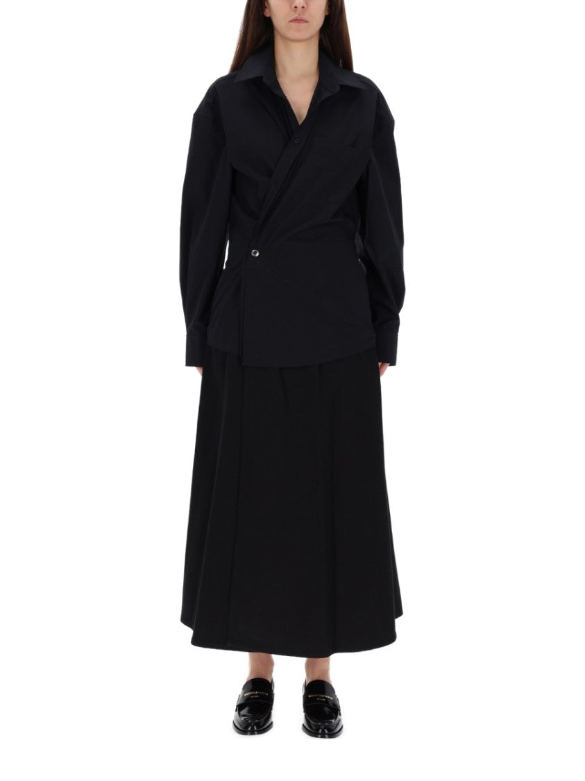 Alexander Wang Long Wrap Buttoned Waist Shirt Dress