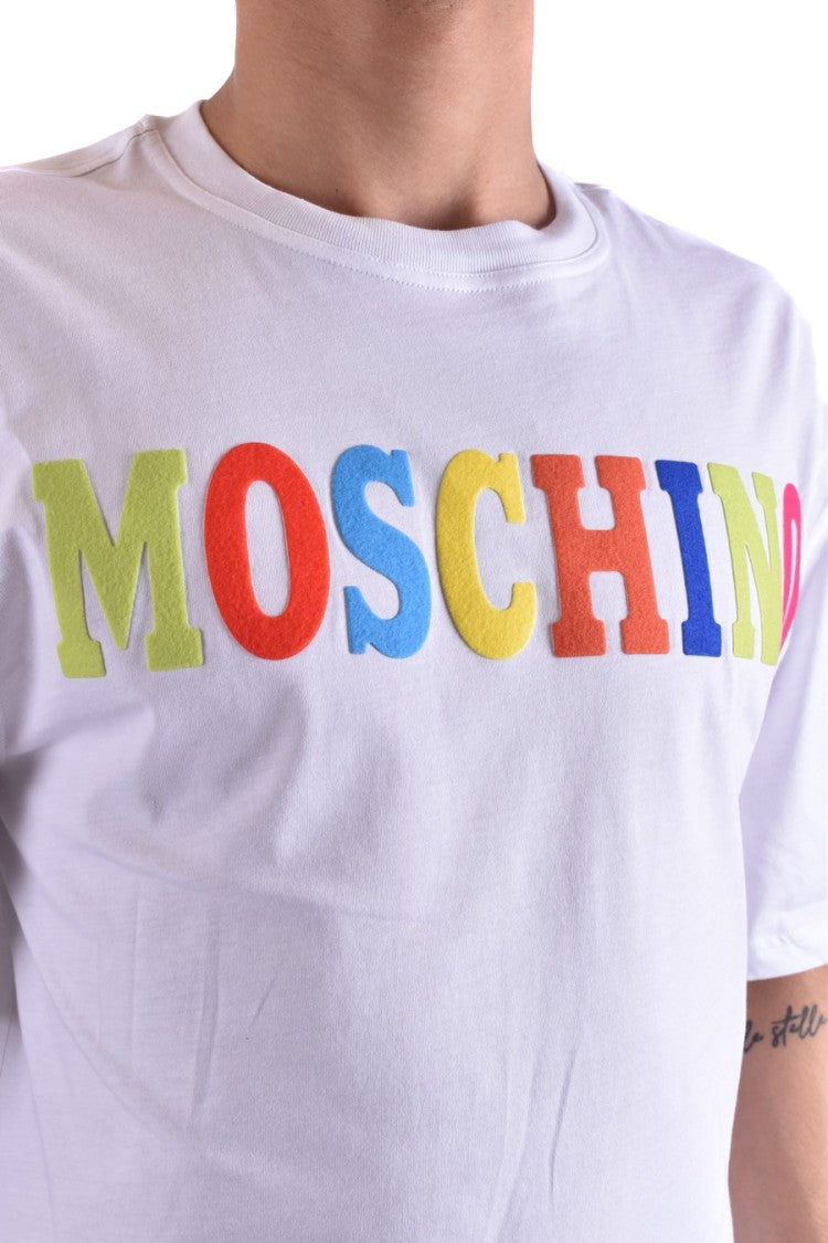 Moschino Multicolored Block-Letter Logo Cotton T-Shirt