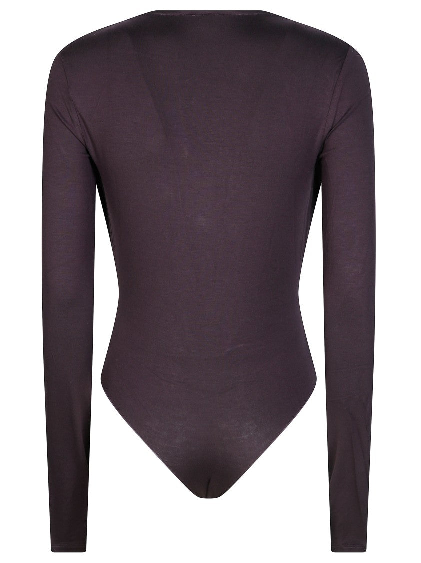 The Andamane Zelda Deep V-Neck Draped Bodysuit