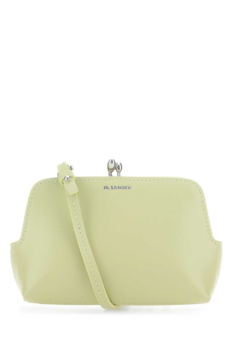Jil Sander Pastel Green Leather Micro Goji Crossbody Bag
