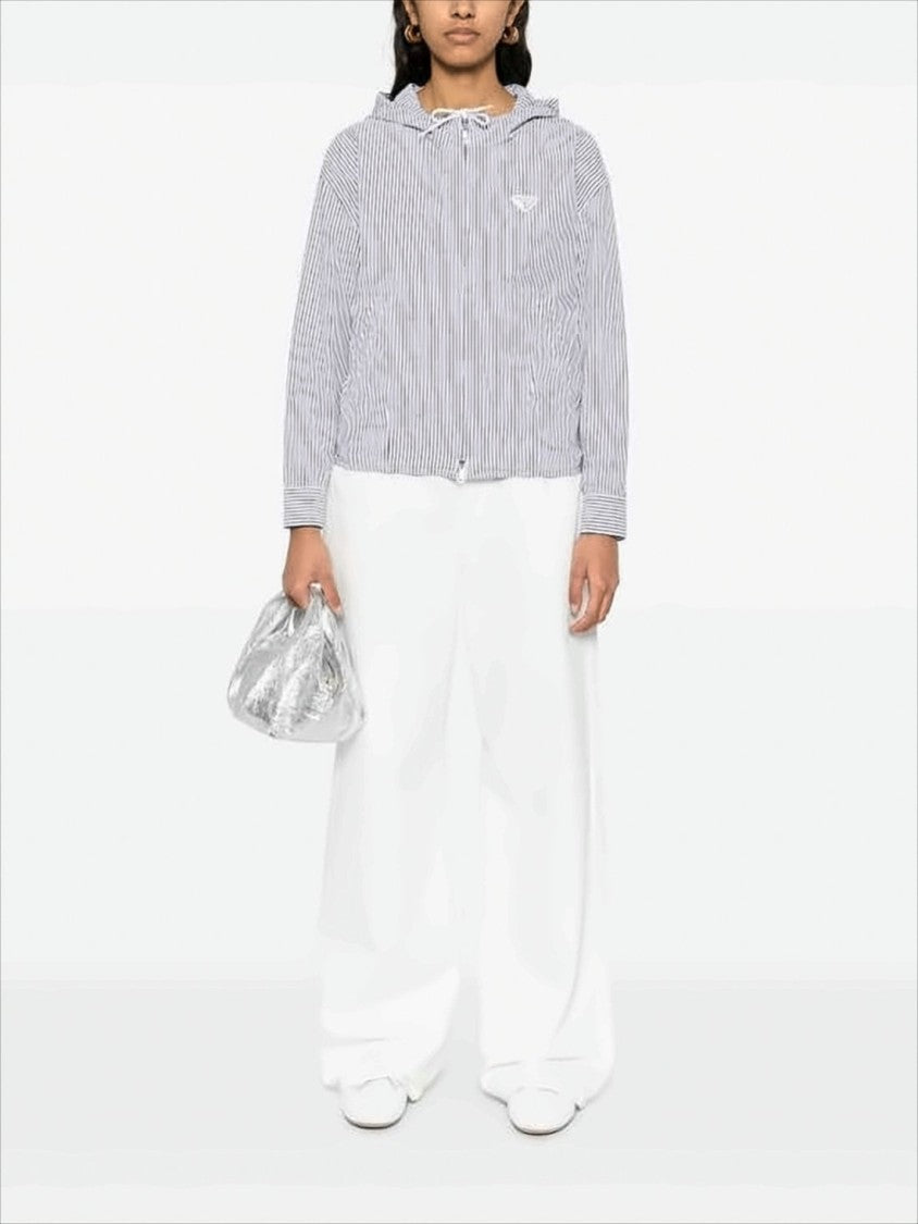 Prada Lightweight Hooded Zip-Up Top