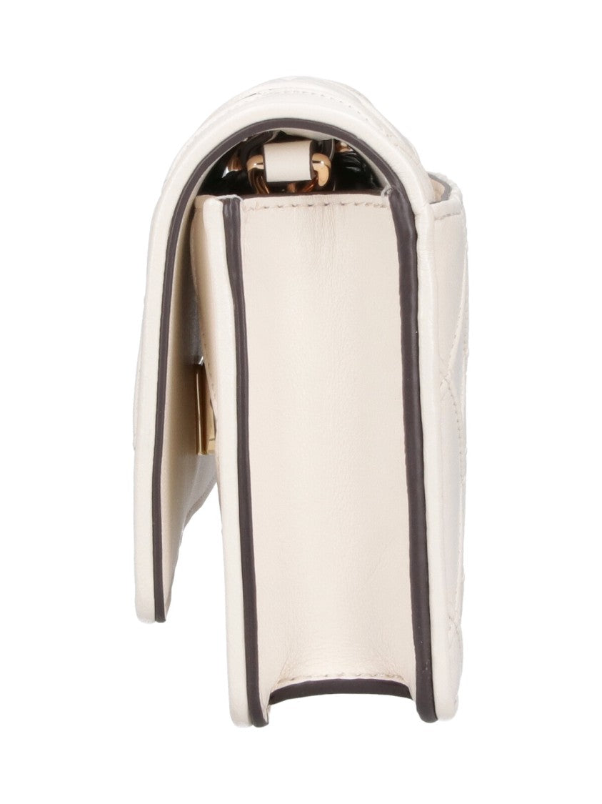 Tory Burch Cream Fleming Quilted Leather Wallet