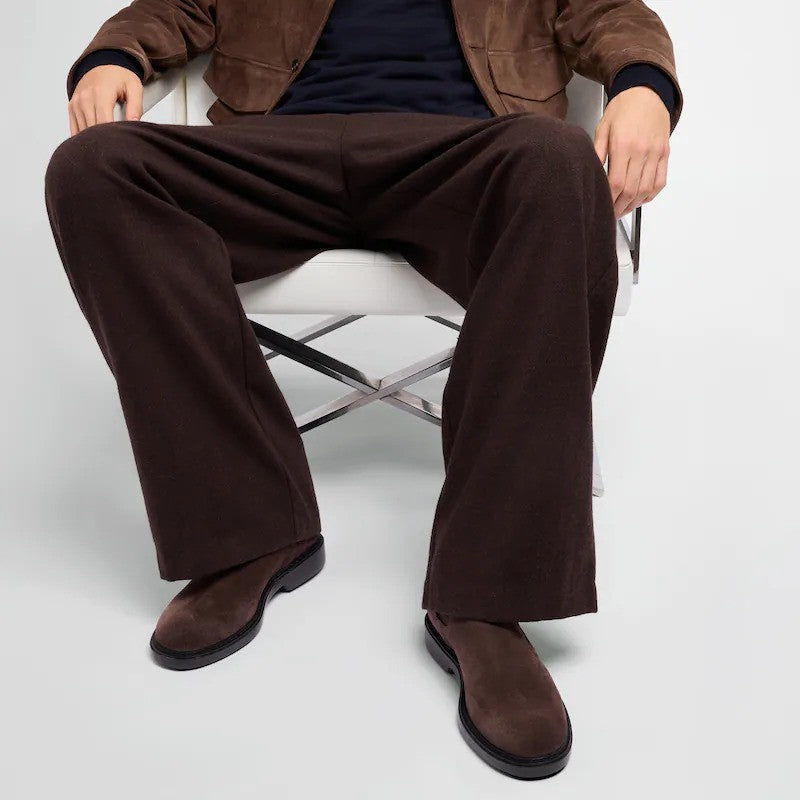 Hogan Dark Brown Suede Chelsea Boots