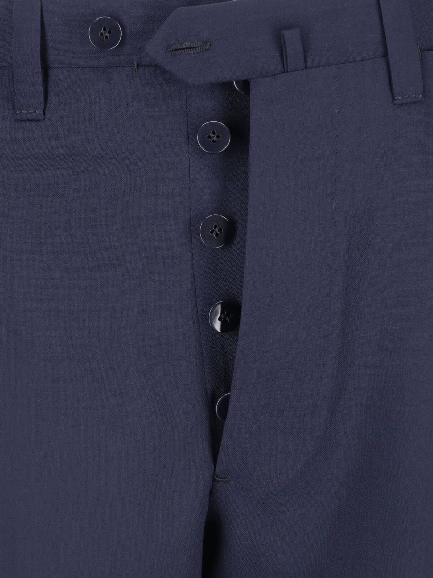 Cesare Attolini Navy Blue Double-Breasted Virgin Wool Suit
