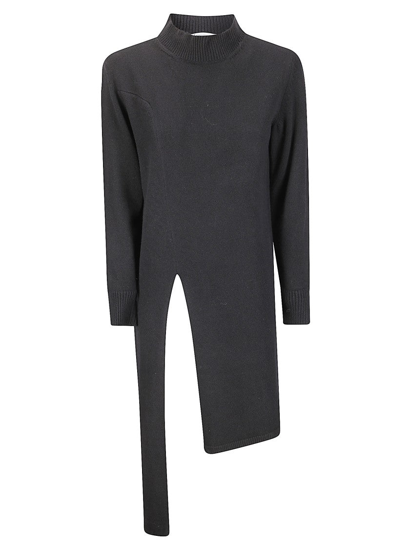 Stefano Mortari Asymmetric Hem Wool Sweater With Paneled Design