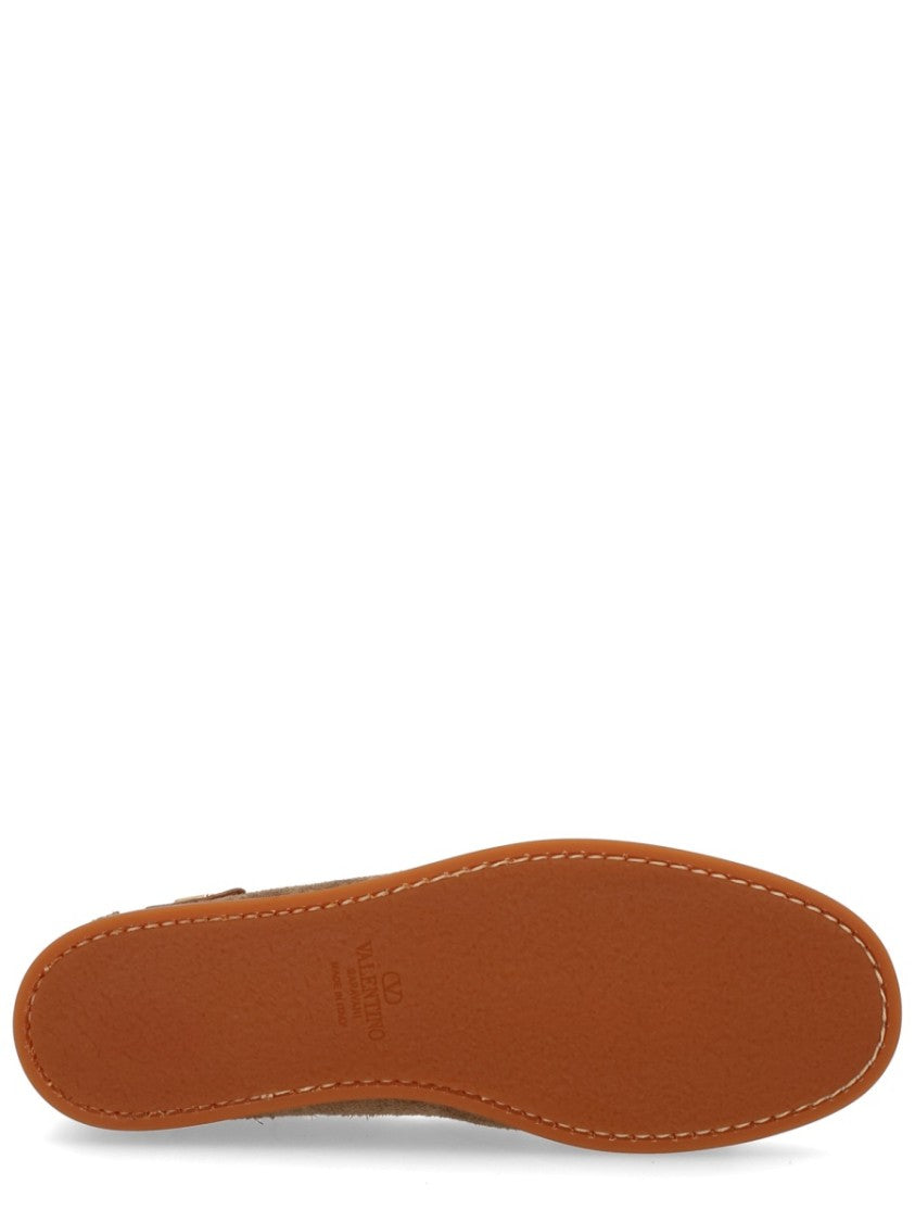 Valentino Garavani Brown Suede Palm Avenue Loafers