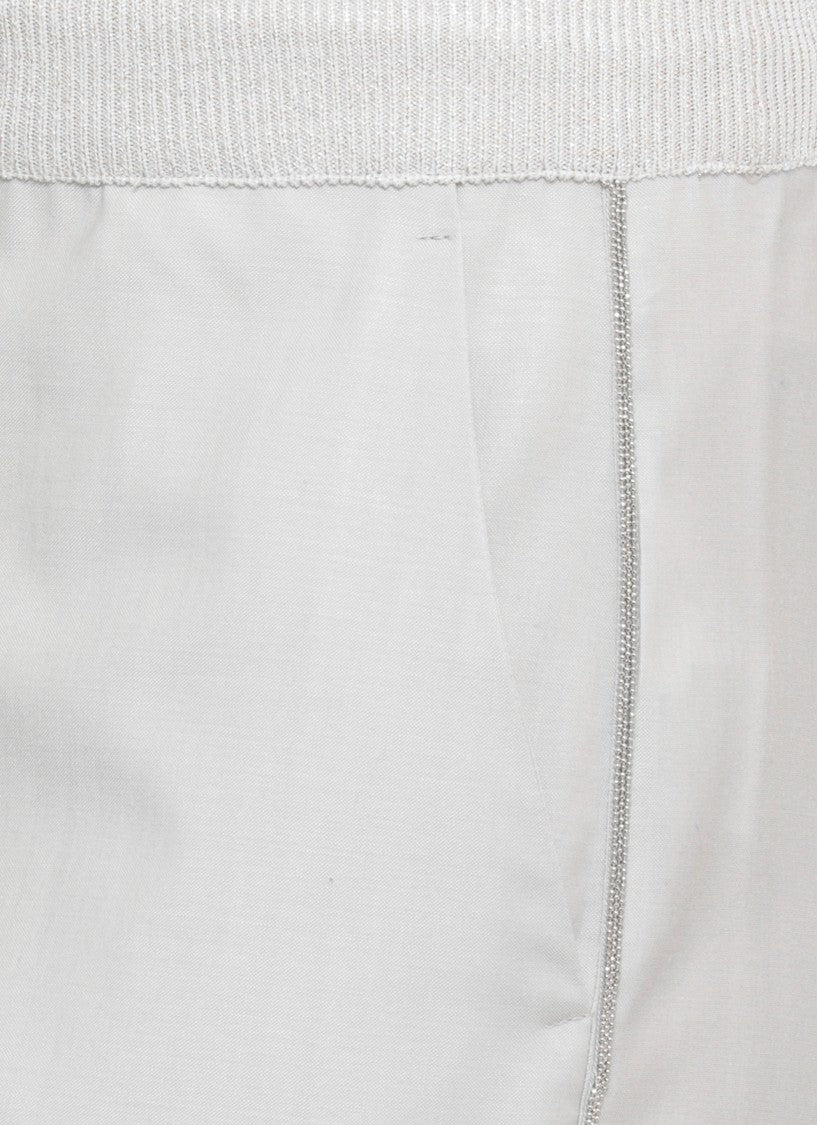 Panicale Grey Light Point Wool-Blend Formal Pants