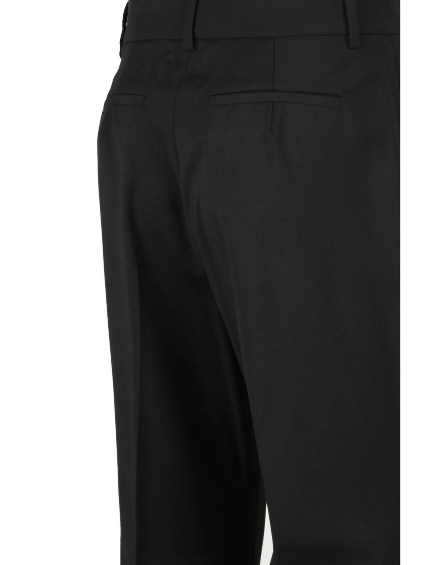 Sportmax Tailored Virgin Wool Trousers With Fitted Waist And Flared Hem