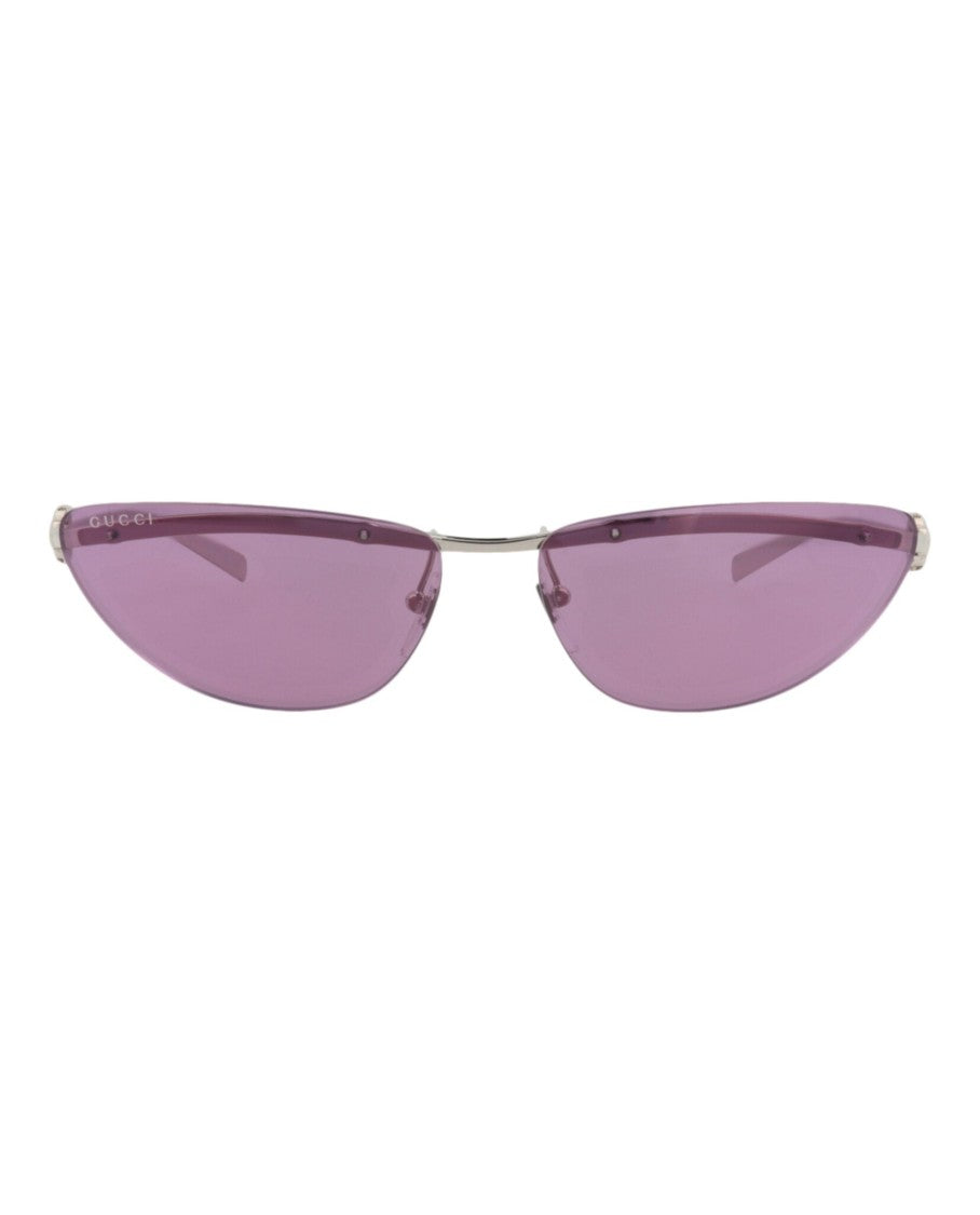 Gucci Cat Eye-Frame Metal Sunglasses With Adjustable Nosepads And Luxe Accents
