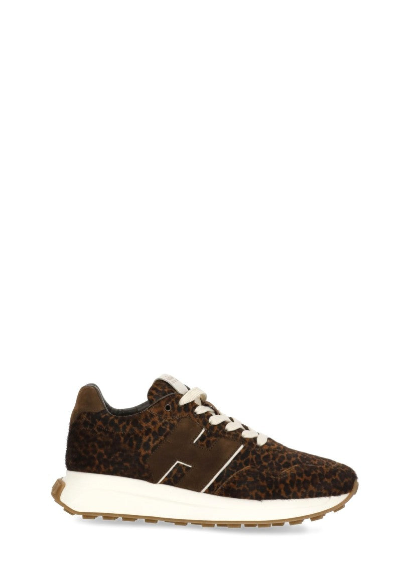 Hogan Brown Pony Hair Low-Top Sneakers