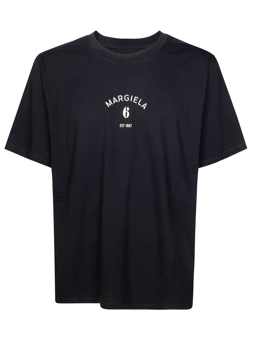 Mm6 By Maison Margiela Black Crew Neck Margiela 6 T-Shirt