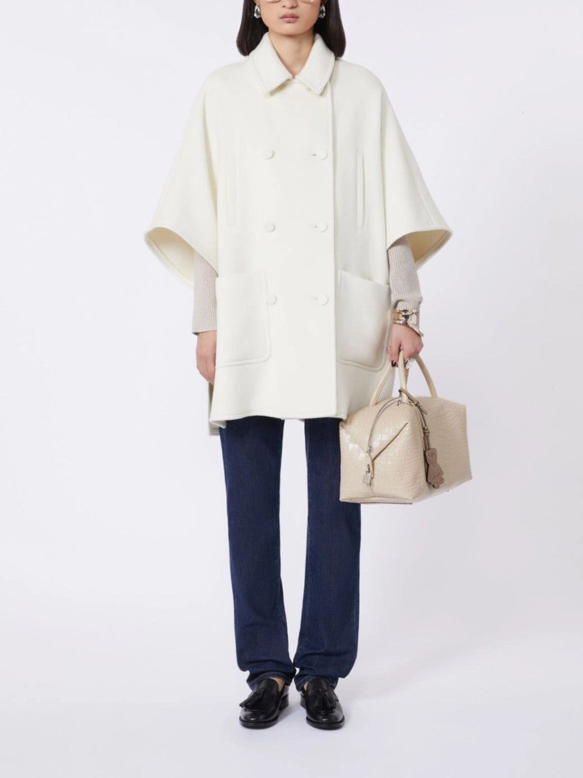 Max Mara Beige Crocodile Print Leather Tote Bag