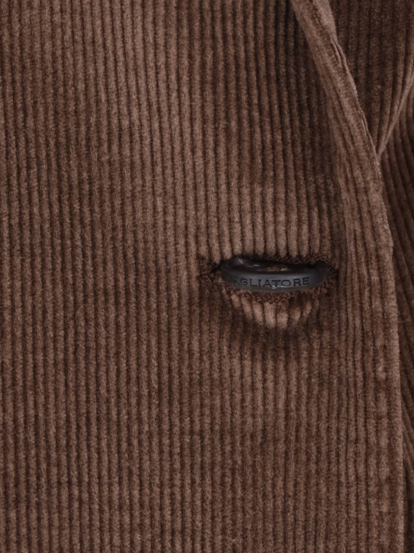 Tagliatore J-Jasmine Brown Corduroy Double-Breasted Blazer